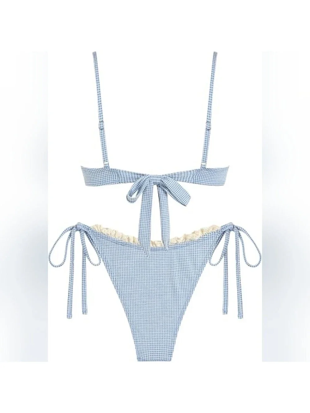NWT ZAFUL Two Piece Underwire Brazilian Cheeky Cut String Bikini Swimsuit, Small